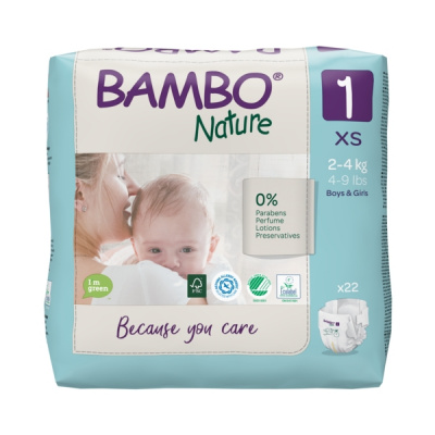Эко-подгузники Bambo Nature 1 (2-4 кг), 22 шт купить оптом в Туле