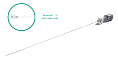 Спинальная игла Sprotte 22G x 6" (150мм) с интродьюсером — 10шт/уп купить оптом в Туле