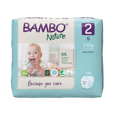 Эко-подгузники Bambo Nature 2 (3-6 кг), 30 шт купить оптом в Туле